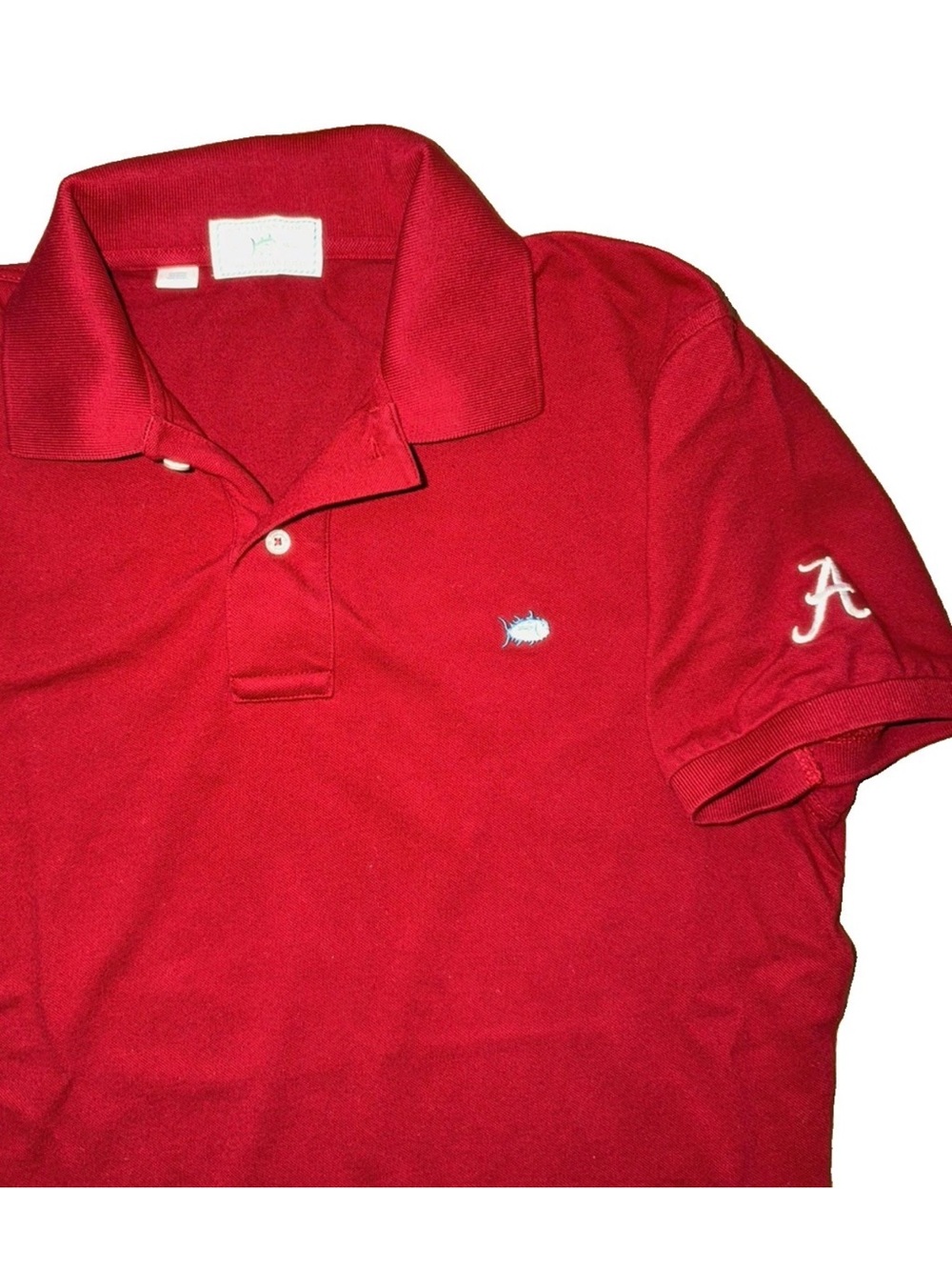 Southern Tide Skipjack Polo Men's S Crimson Red Solid Short Sleeve Polo Alabama